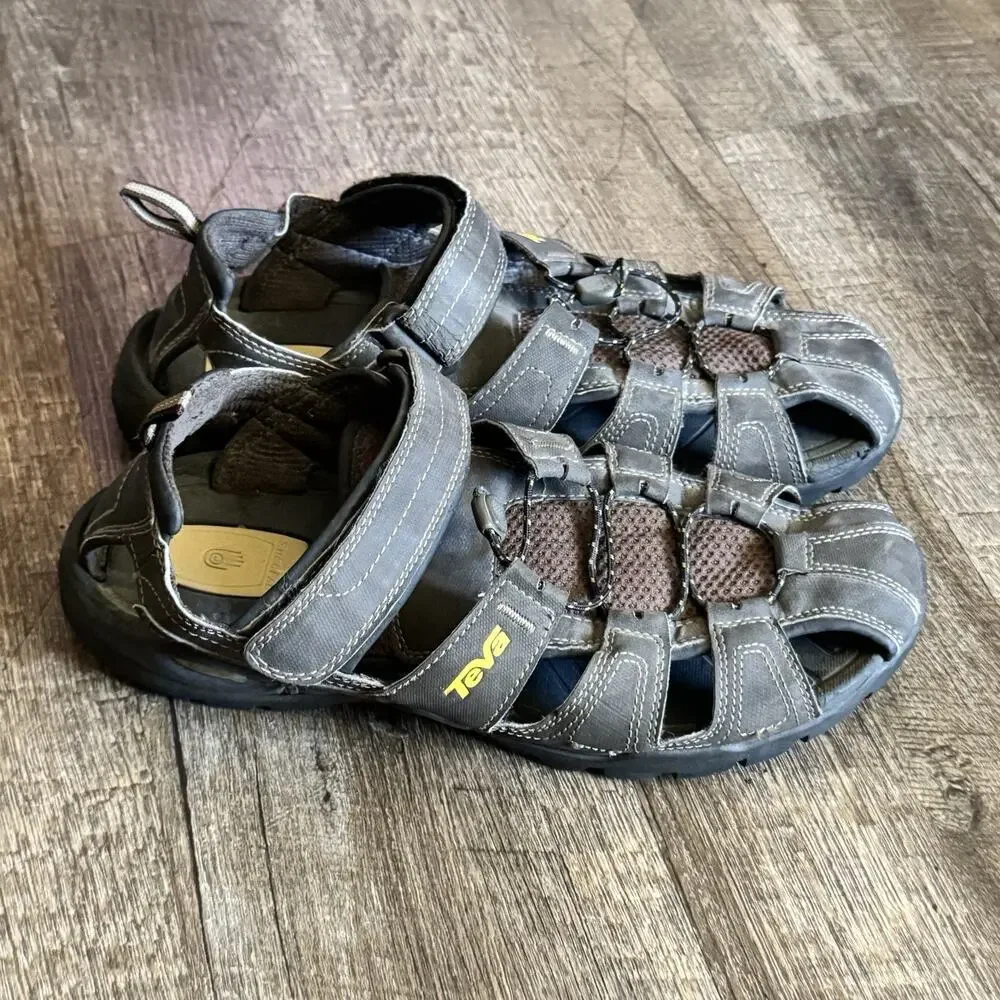 Teva Forebay Men's 10 Brown Fisherman Sport Hiking Sandals ShocPad 1001116 Shoes